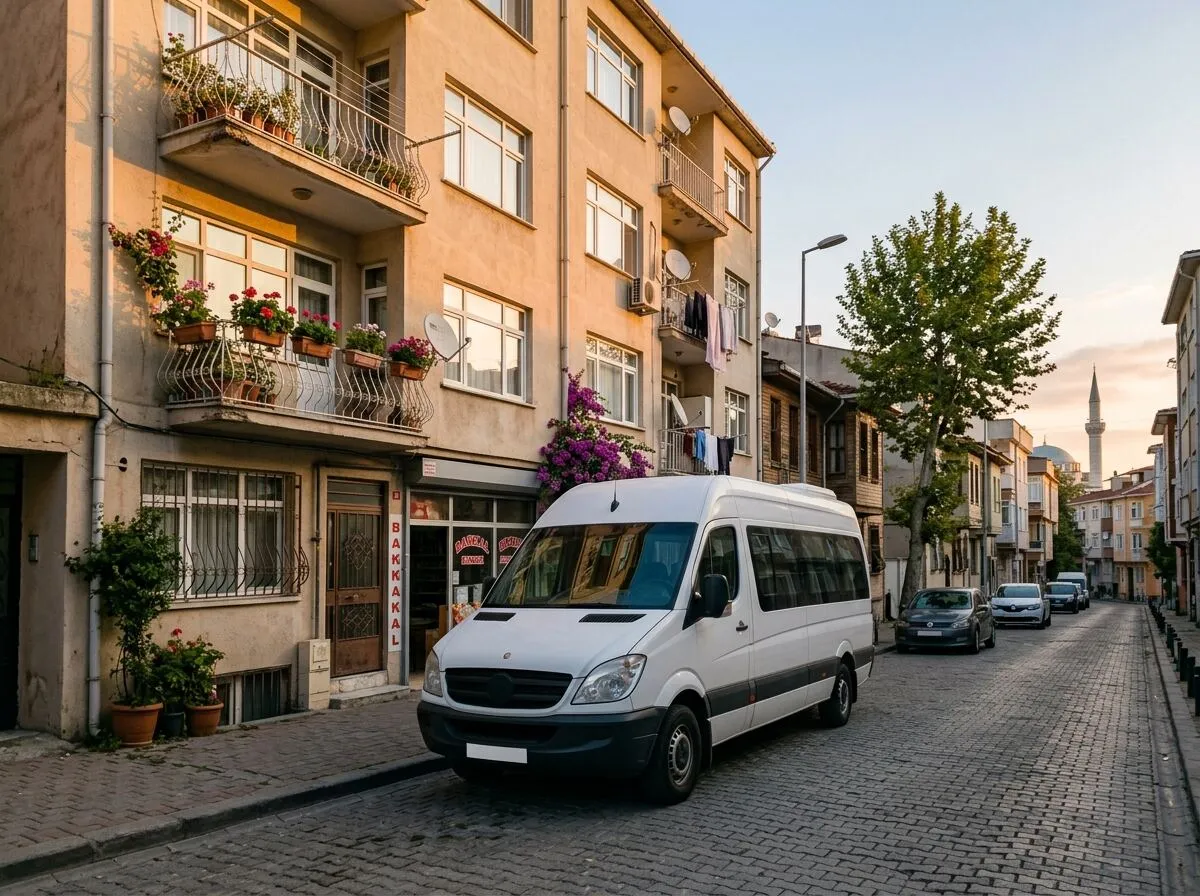Servis aracı, sabah güneşinde (temsili görsel)